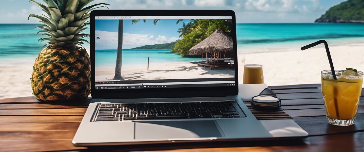 Digital nomad lifestyle on the beach